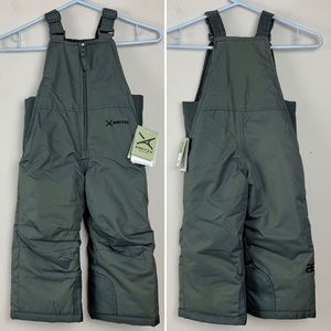 NWT 2T Arctix Kids Snow Bibs Overall Snow Pants Gray Winter Cold Weather Skiing